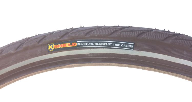 Tire -  Kenda K1088-001 brown 26*1.75 puncture reflective tape