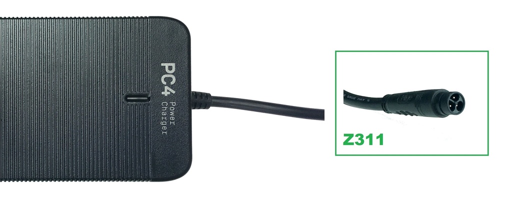 MDA/Maiderui, Charger, 36V 4A, BC254360030, Swedish power plug, L-Shaped connection plug, EcoRide 2021 logo, Black