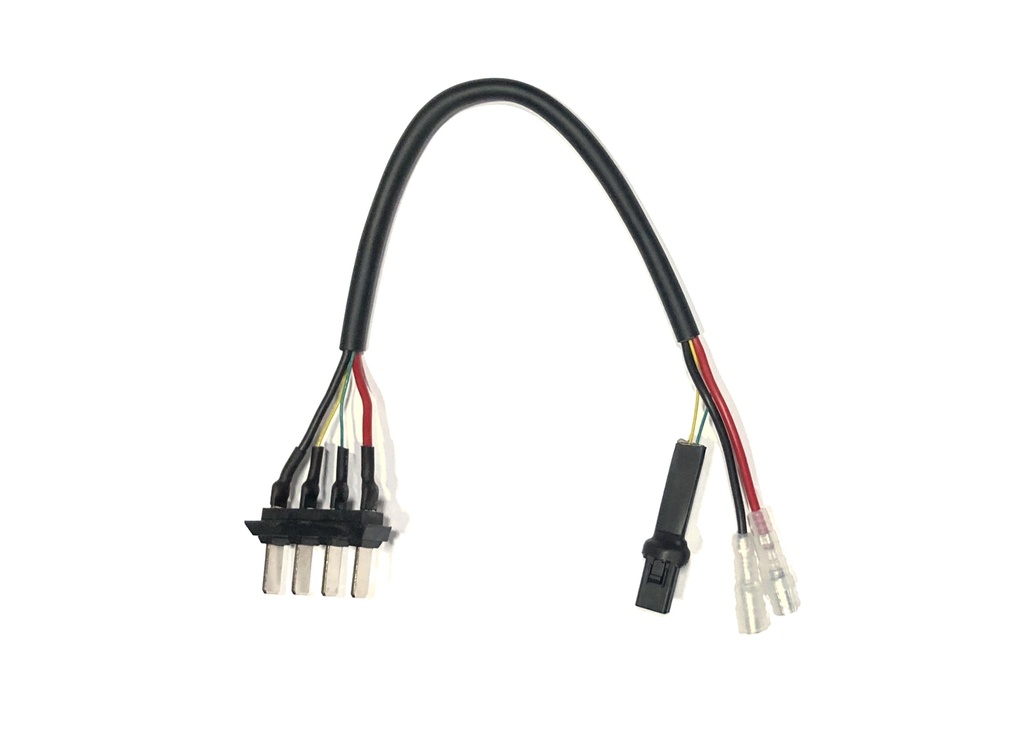 Greenway, Battery connector, battery and controller box connection cable, 4 pins one side, 2 pins other side, cable 250 mm