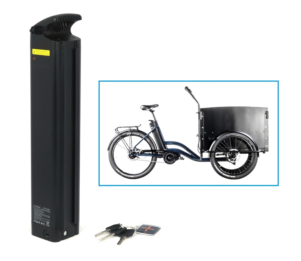Greenway, Battery 36V 19,2Ah, Canbus protocol. Higo Z311 plug, black (Does not work on other Ecoride e-bikes)